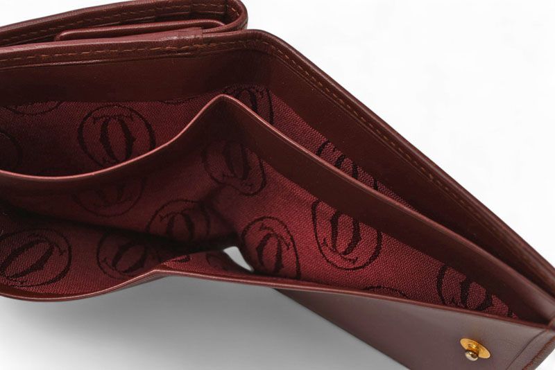 Cartier Fold Wallet Vintage Cartier Mini Wallet Must De Cartier Bordeaux