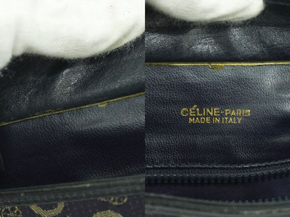 Authentic Celine C Macadam Shoulder Bag Canvas Navy Macadam Bag Pre-owned