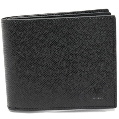 Louis Vuitton Taiga Noir Black Portefeuille Amerigo NM M62045 Folding Wallet