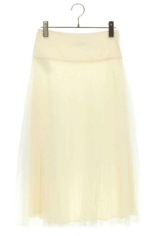 Christian Dior 841j50a8810 Dotted Tulle Layered Skirt Women 34