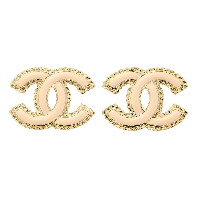 Chanel Earrings Stud Earrings Gold/pink