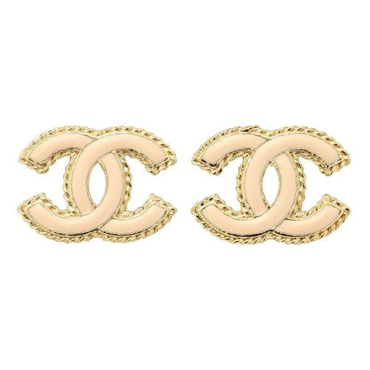 Chanel Earrings Stud Earrings Gold/pink