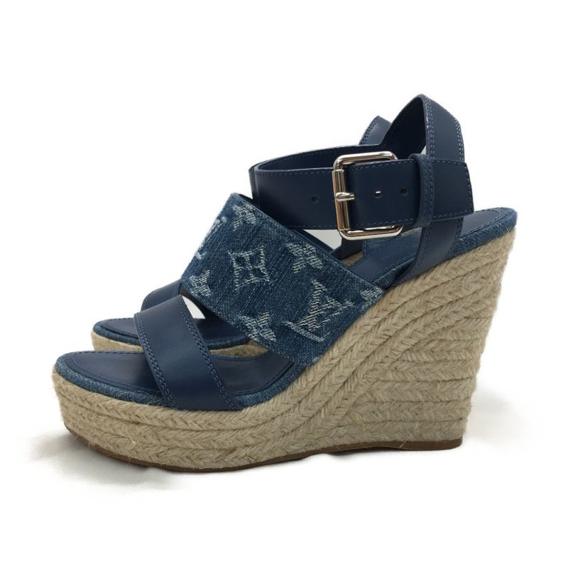 Louis Vuitton Women's Sandals Wedge Sole Starboard Line 1a7ra8 Sky Blue