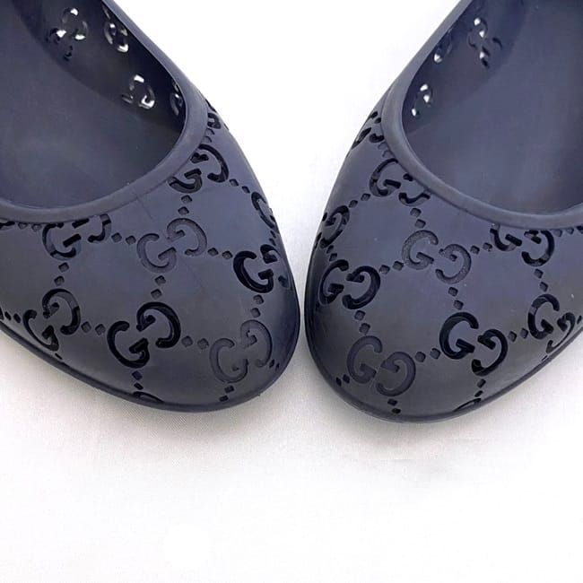 Gucci Flat Shoes Navy Cima Excellent Condition 24.0cm (9.45in) Rubber Preowned