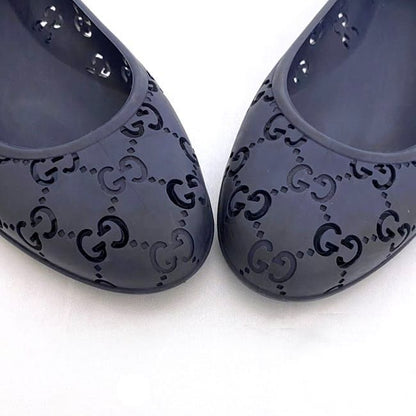 Gucci Flat Shoes Navy Cima Excellent Condition 24.0cm (9.45in) Rubber Preowned