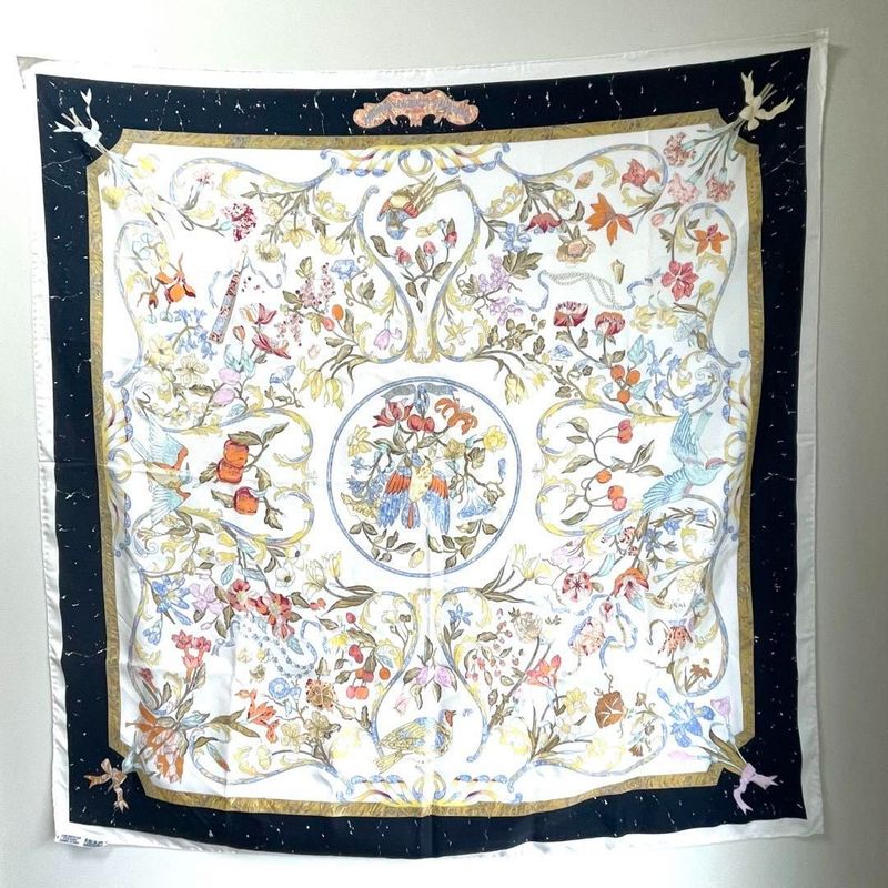 Hermes Scarf Carre 90 Oriental Stone and Western Stonework Silk