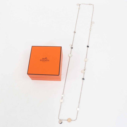 Hermes 2020 Confettis Confetti Long Necklace Sv925 Au750 Silver Gold With Box