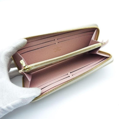 Louis Vuitton Damier Azur Clemence Zippy Wallet Rose Ballerine Pink