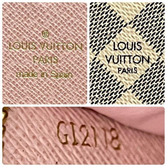 Louis Vuitton Damier Azur Clemence Zippy Wallet Rose Ballerine Pink