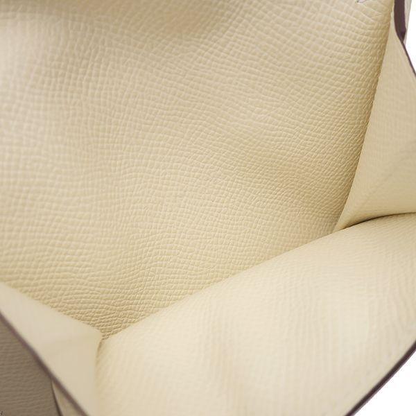 Hermes Coin Case Kelly Pocket Compact Vaux Epson Nata Silver Hardware Ivory B