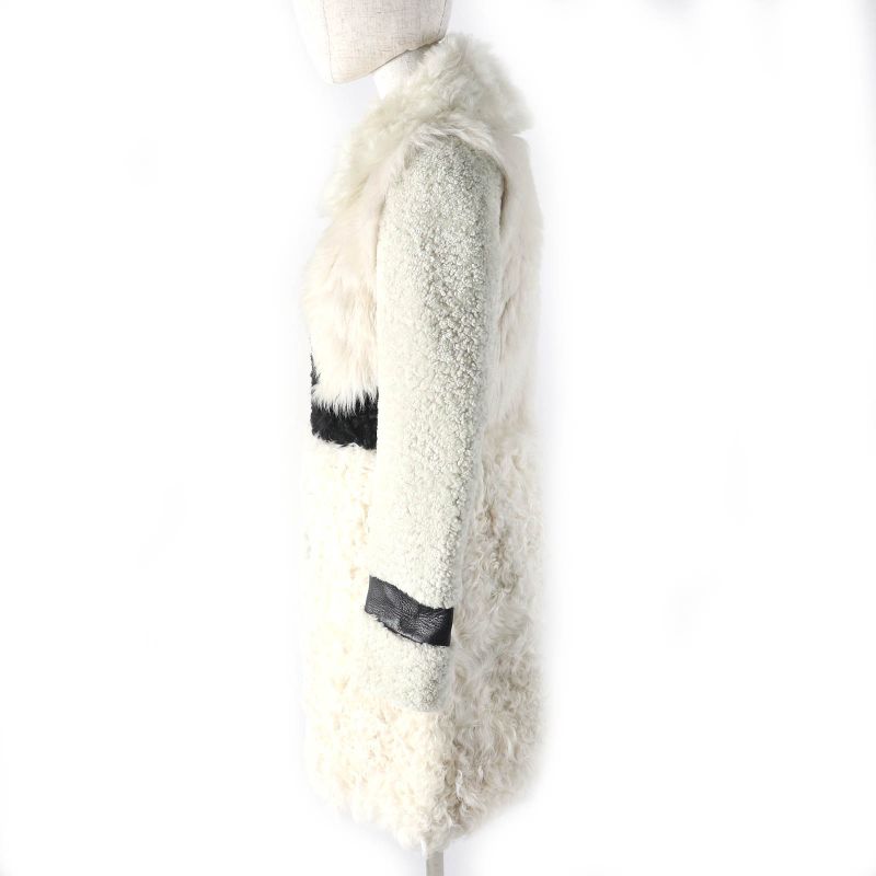 Celine 2 8f70/3568 Phoebe Period Lamb Skin Zip Up Shear Ring Mouton Coat
