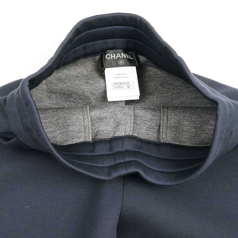Chanel 2015 Coco Mark Stitch Bonding Jersey Pants P52118k06756 Aw003 Navy 38