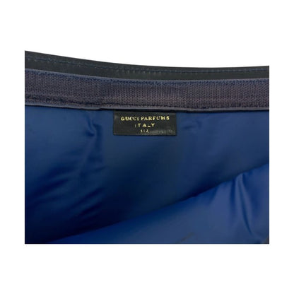 Gucci Vintage Old Gucci Sherry Line Navy Red Blue Suede Clutch Bag 504636