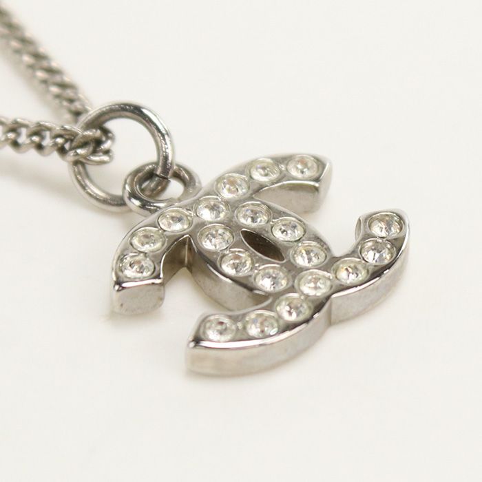 Chanel Rhinestone Coco Necklace Metal Ladies