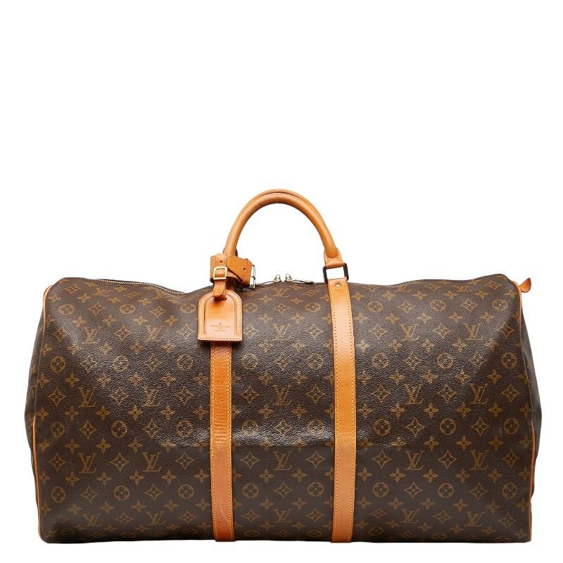Louis Vuitton Monogram Keepall 60 Boston Bag Travel Bag M41422 Brown PVC