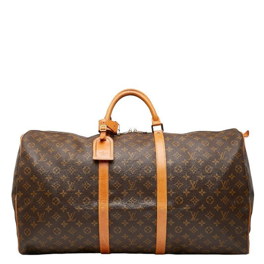 Louis Vuitton Monogram Keepall 60 Boston Bag Travel Bag M41422 Brown PVC