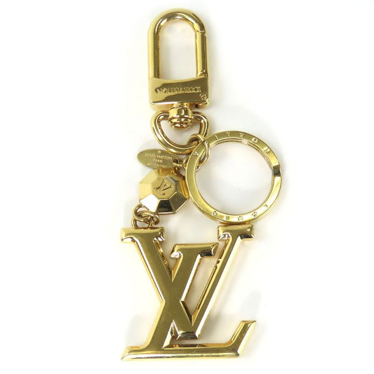 Louis Vuitton Key Holder LV Faceted M65216 Metal Gold Bag Charm Accessories