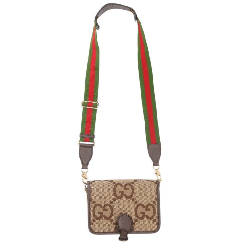 Gucci 699438 Jumbo GG Canvaleather Switched Shoulder Bag For Men