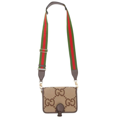 Gucci 699438 Jumbo GG Canvaleather Switched Shoulder Bag For Men