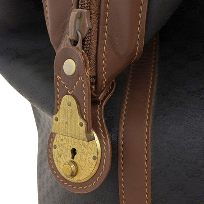 Gucci 90's Vintage Sherry Line Micro GG Jacquard Leather Box Calf Leather