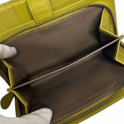 Bottega Veneta Intrecciato 132357 Kiwi Bifold Wallet Unisex