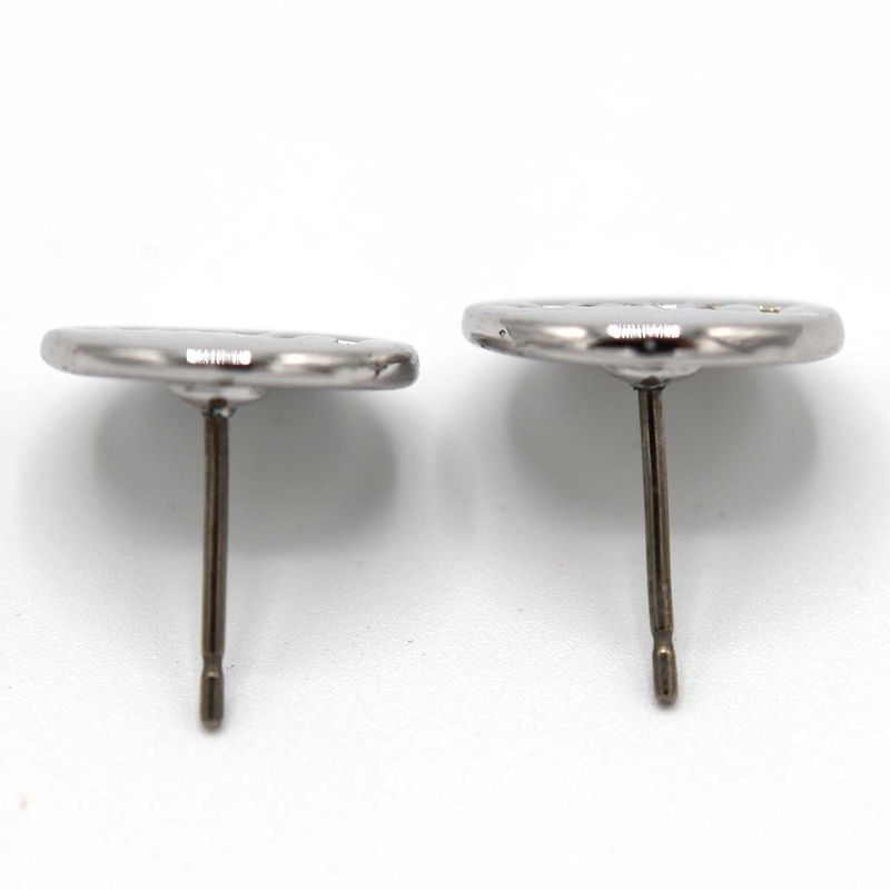 Christian DIOR Earrings Logo Silver Color Approx 3 G Accessories H2681