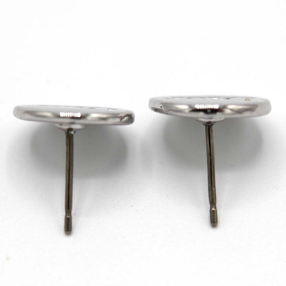 Christian DIOR Earrings Logo Silver Color Approx 3 G Accessories H2681