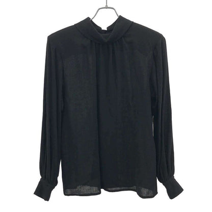 Yves Saint Laurent Wool Gather Top with Shoulder Pads Black M