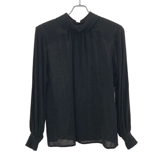 Yves Saint Laurent Wool Gather Top with Shoulder Pads Black M