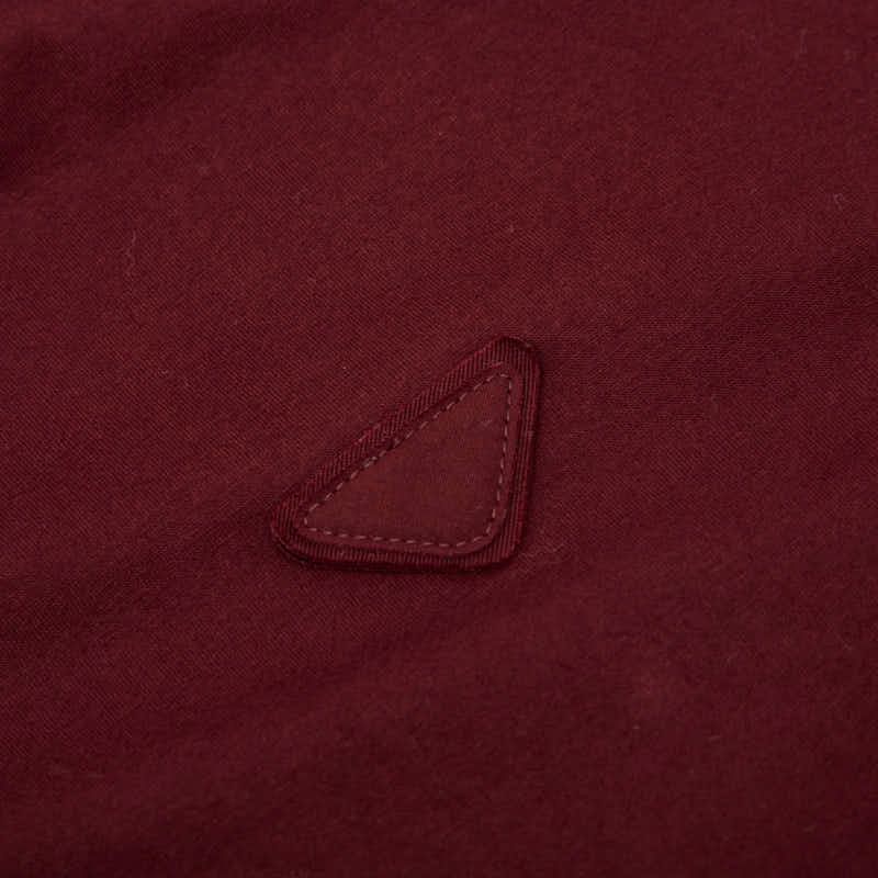 Prada 25SS Triangle Logo Short Sleeve T-shirt Size: S Ujn912 Bordeaux Wine Red
