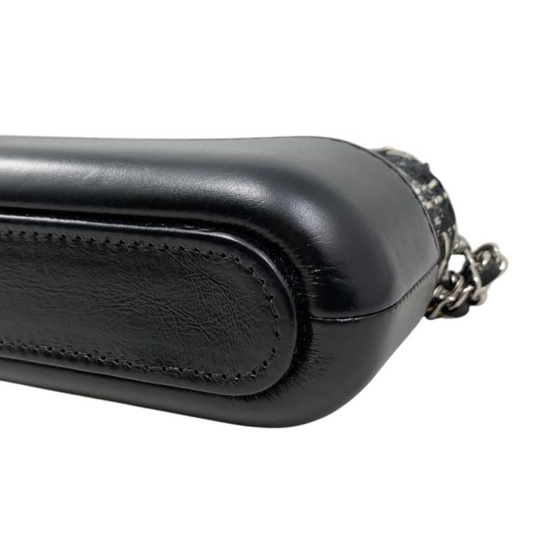 Chanel Shoulder Bag Gabrielle Deux Chain Wallet A94505 Tweed Leather Coco Mark