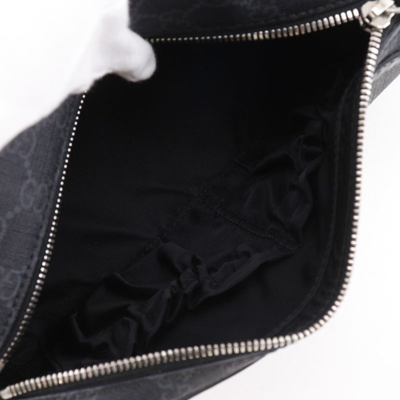 Gucci Interlocking G 730116 GG Supreme Canvas Black Men's Second Bag