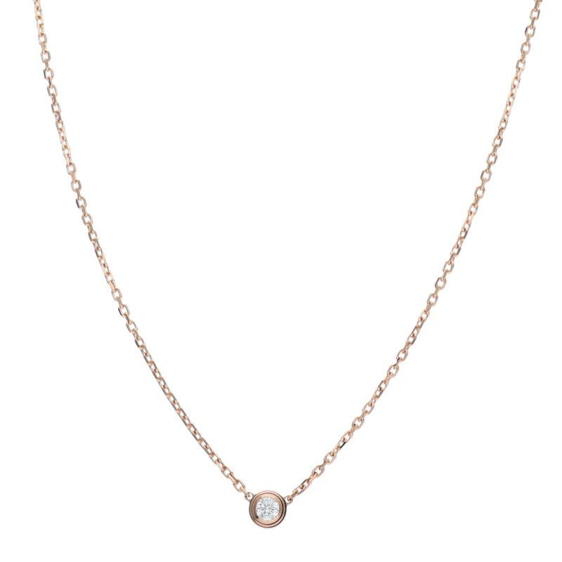 Cartier D'amour XS 18K Pink Gold Diamond Necklace Ladies