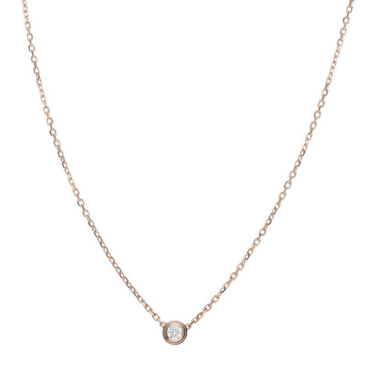 Cartier D'amour XS 18K Pink Gold Diamond Necklace Ladies