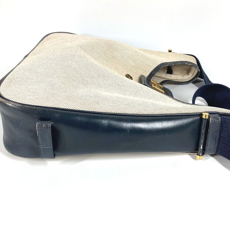 Hermes Shoulder Bag Sako H Logo Toile Ash Navy