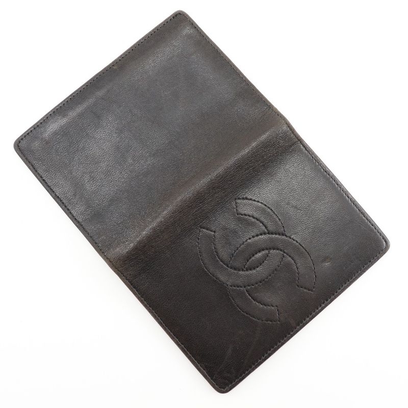 Chanel Coco Mark Card Case Lambskin Dark Brown Ladies Business Card Holder