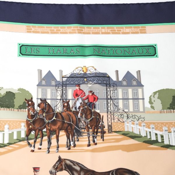 Hermes Carré 90 Carré 90 LES Haras Nationaux Scarf Hermes Navy