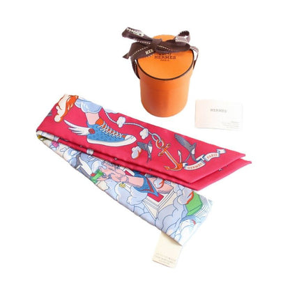 Hermes Tsuiri My Cloud Silk Red Scarf