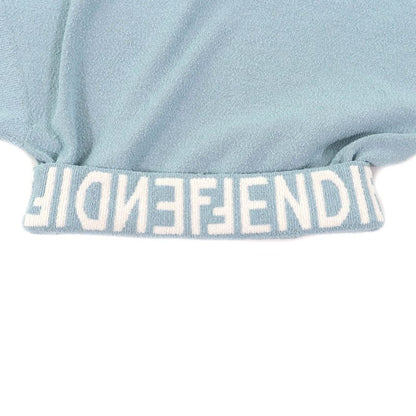 Fendi 2023 Fzxb23 Logo Design Asymmetrical Draped Knit Blue 36 Storage With Bag