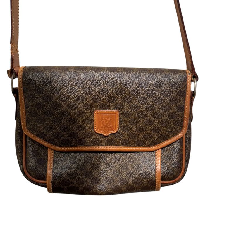 Celine - F 09 Vintage Macadam Shoulder Bag Women Brown FREE