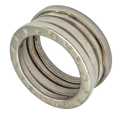 Bulgari Bvlgari B-zero1 2 Band Ring #49 18K White Gold 84g White Togo Old