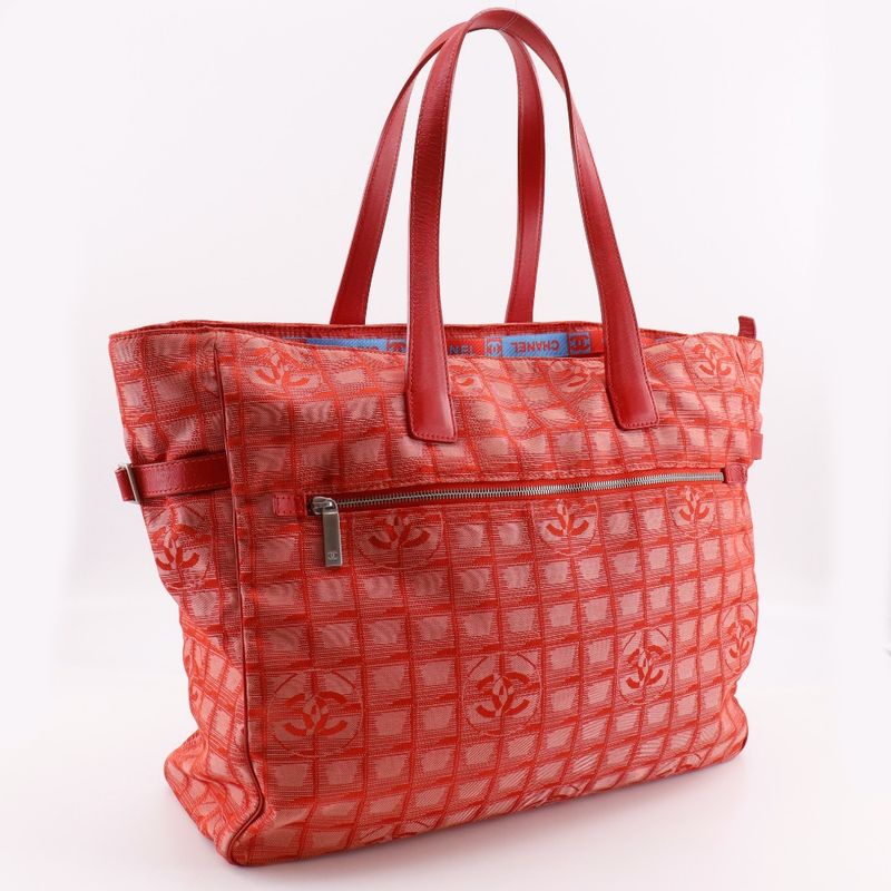 Chanel Tote TGM New Travel Line A15826 Nylon Canvas Red Ladies Tote Bag