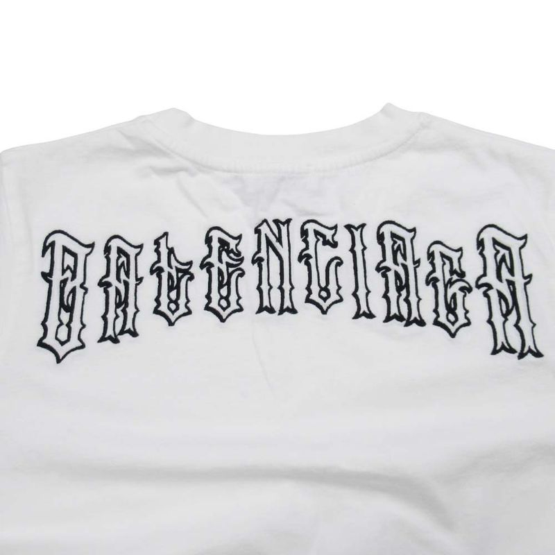19ss Balenciaga Tattoo LOGO T-shirt Tattoo Logo Back Embroidery Short Sleeve