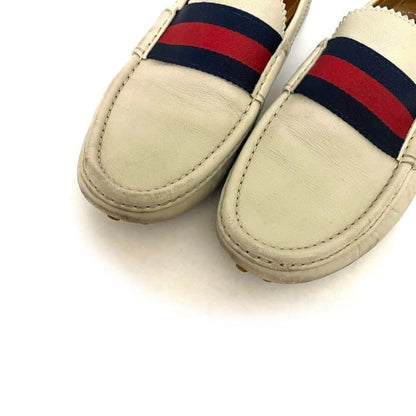 Gucci Driving Shoes Beige Navy Red Sherry
