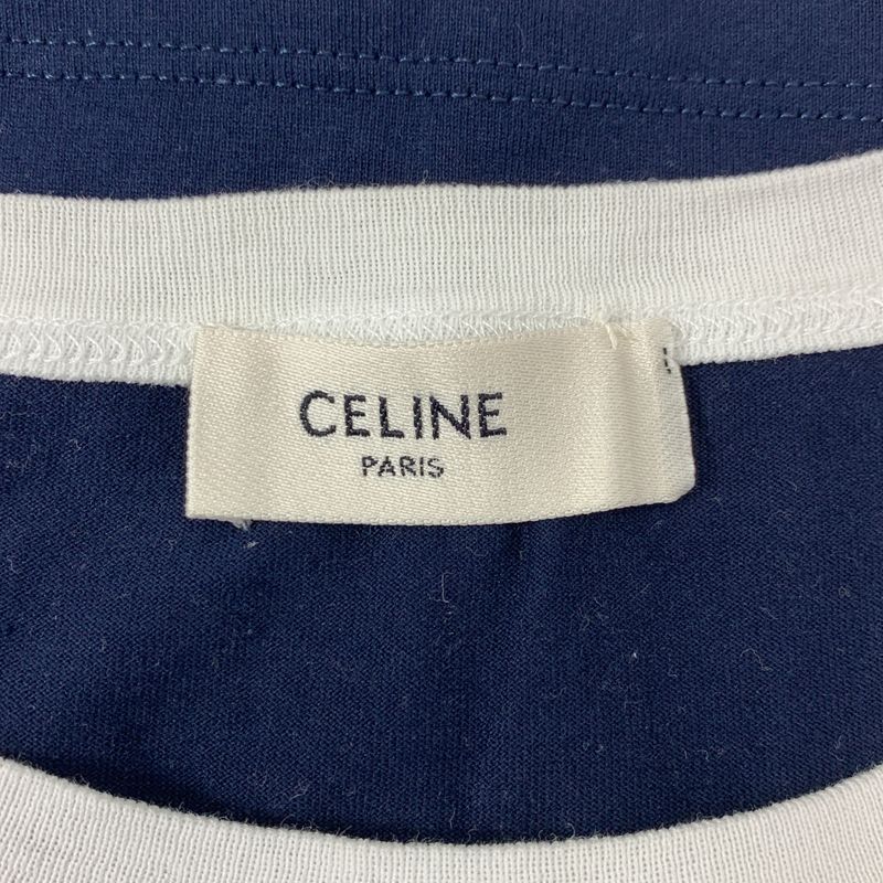 Celine | 2022aw | 16 Boxy Logo Crew Neck T-shirt Cut And Sewn | M | Dark Navy