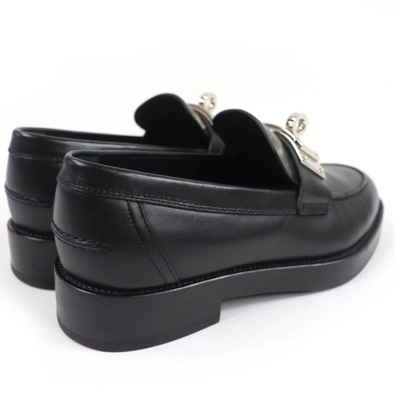 Hermes 2023 232075z Moccasin Hot Silver Hardware Kelly Buckle Leather Loafer