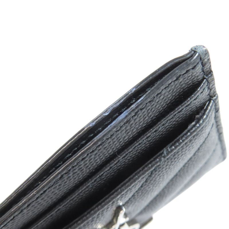 Saint Laurent V-stitch Logo Card Case Calf Women