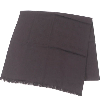 Gucci 165904 Wool Silk GG Logo Jacquard Allover Fringe Scarf Brown Made In