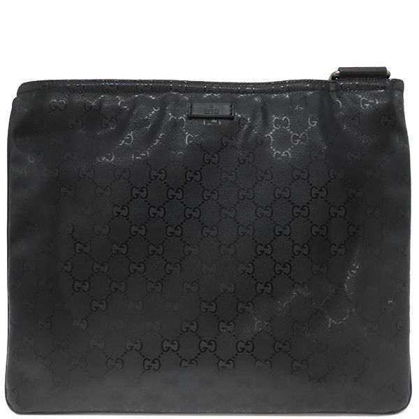 Gucci Shoulder Bag GG Imprime Shoulder Bag PVC Black Silver Hardware Black