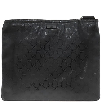 Gucci Shoulder Bag GG Imprime Shoulder Bag PVC Black Silver Hardware Black